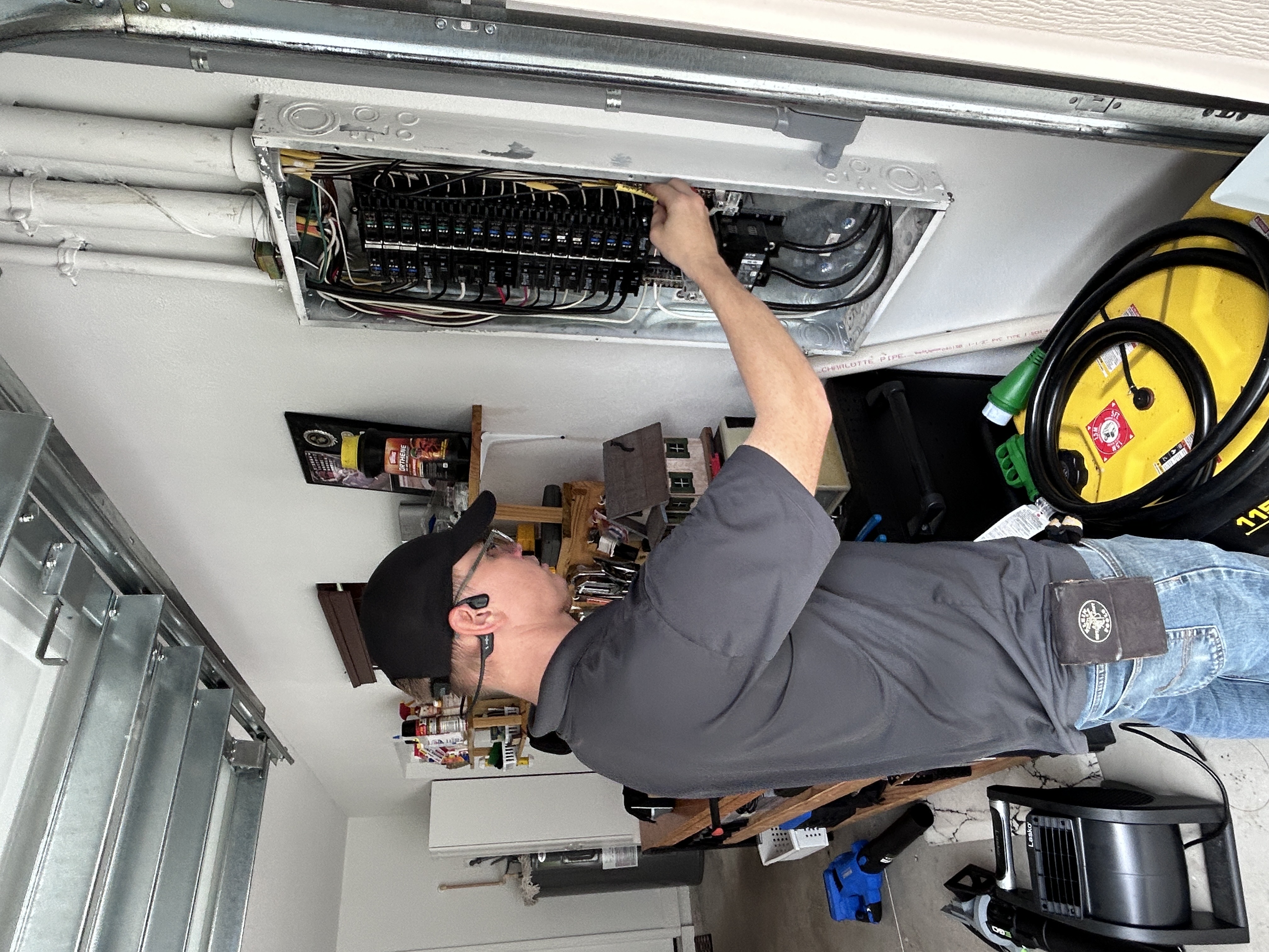 A Kincaid Electric electrician at work in Lake Wales, Florida